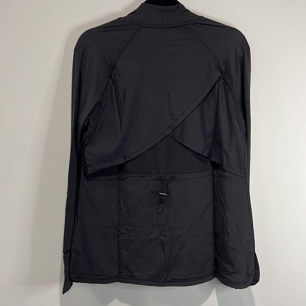 Zuda Active Z-sol Drape Front Black Cardigan Sweater S Small New NWOT - Picture 9 of 11